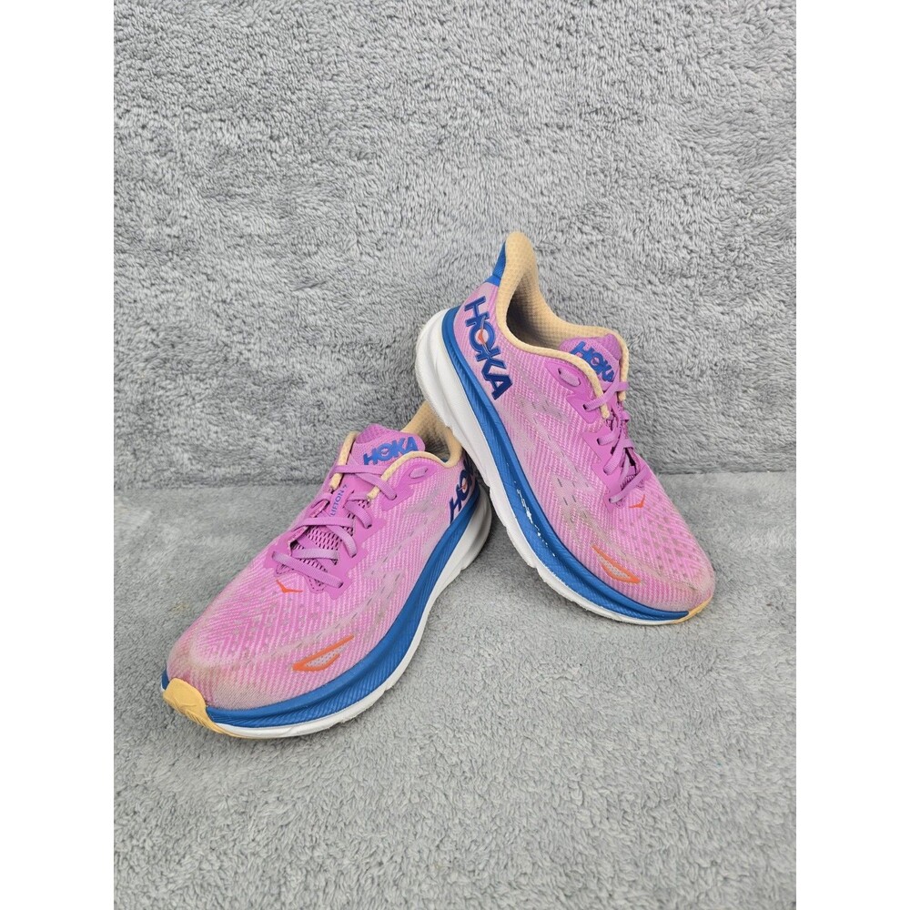 Hoka One One Pink Blue Yellow Women's Athletic Shoes